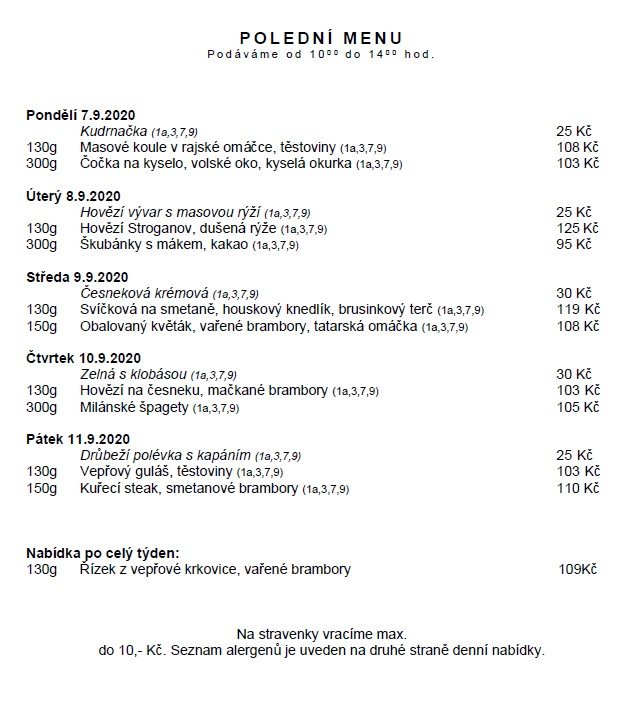 Polední menu